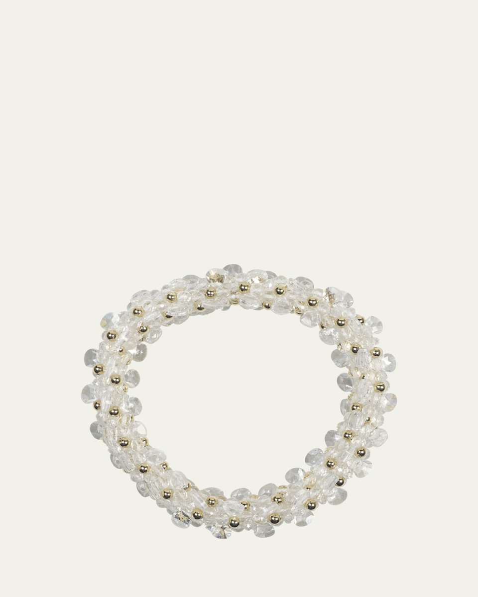 14K Yellow Gold, Crystal and Zircon Bead Bracelet
